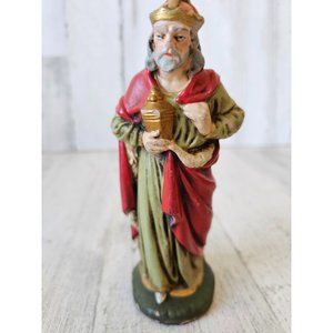 Vintage wiseman nativity West Germany village Xmas decor myrrh incense